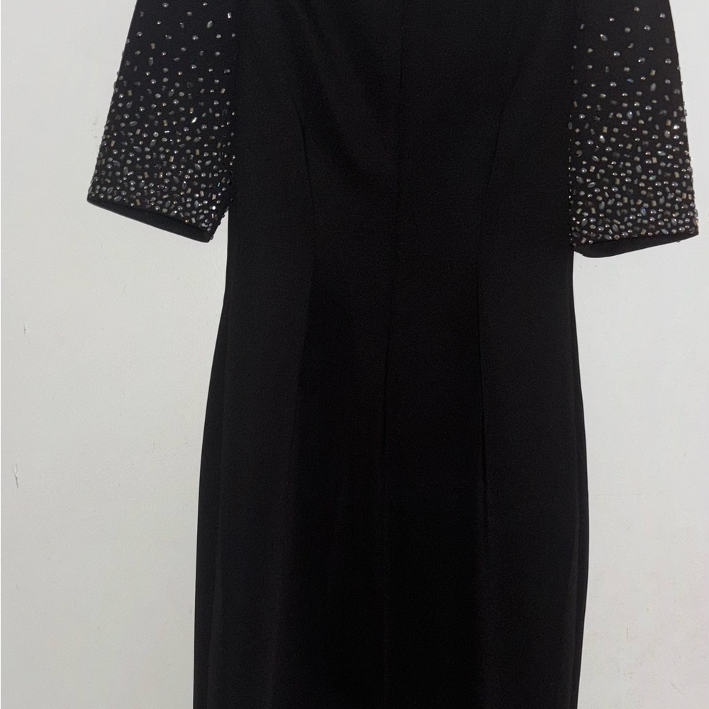 Calvin Klein Womens Black sleeveless Dress 10 Rhinestones Rear zipper